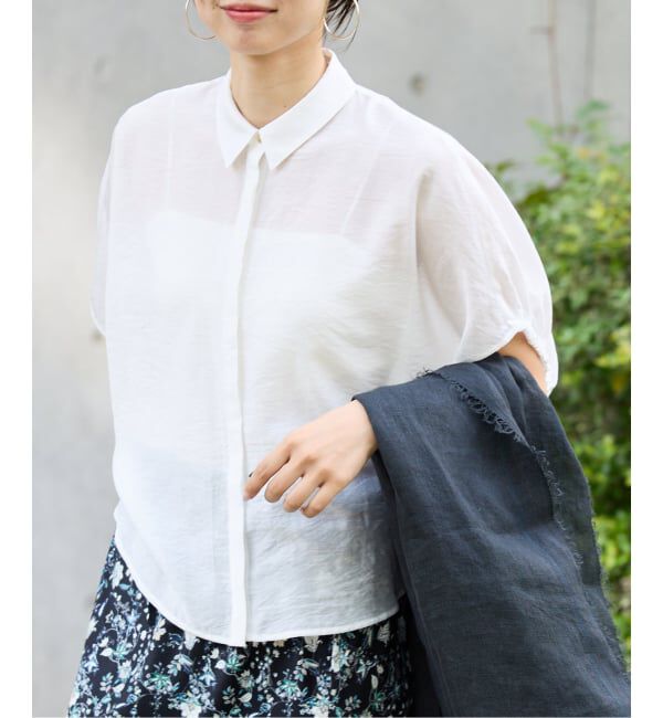 IENA「《追加》リネン混 襟付きブラウス」|シャツ・ブラウス|
