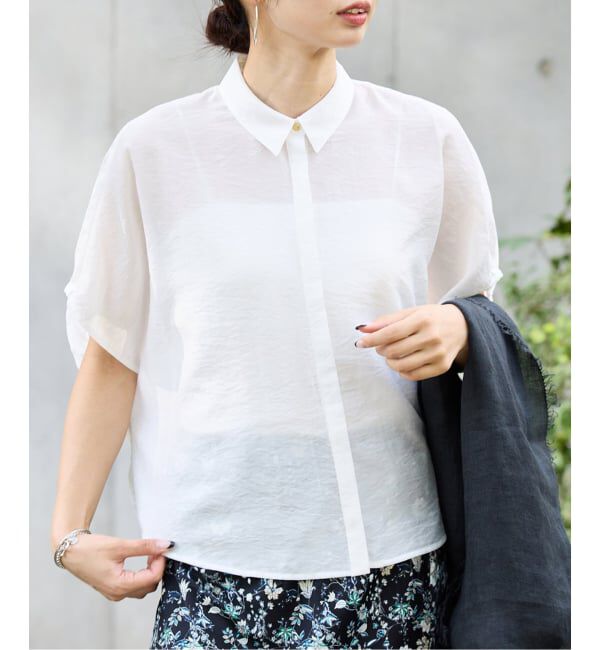 IENA「《追加》リネン混 襟付きブラウス」|シャツ・ブラウス|