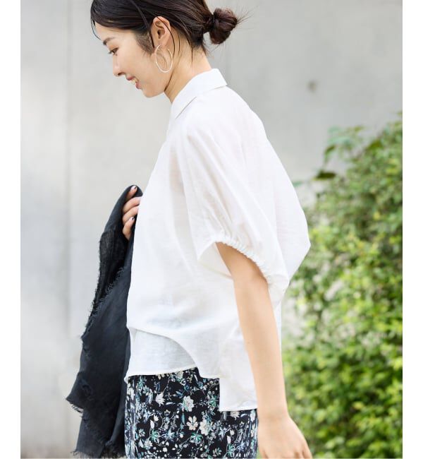 IENA「《追加》リネン混 襟付きブラウス」|シャツ・ブラウス|