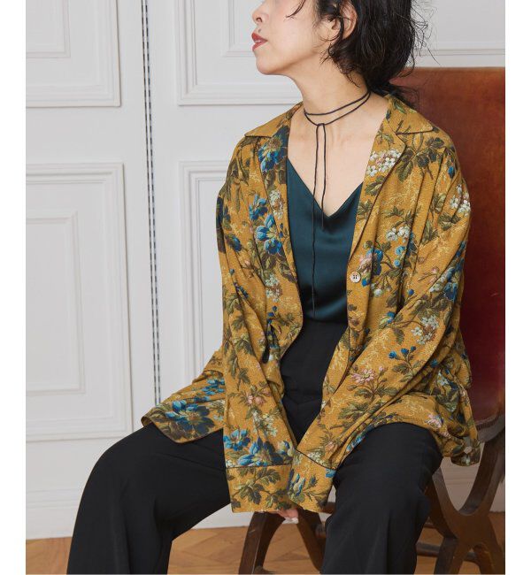 IENA LA BOUCLE「IENA LA BOUCLE Vintageプリントシャツジャケット」|その他|ブラウン
