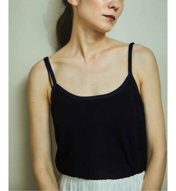 IENA「リンガーキャミソール」|ニット・セーター|ブラック