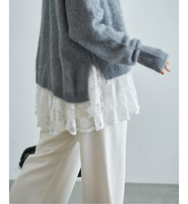 IENA「フラワーレース ペプラムブラウス」|シャツ・ブラウス|