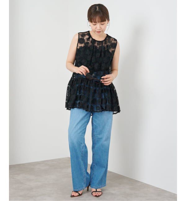 IENA「フラワーレース ペプラムブラウス」|シャツ・ブラウス|