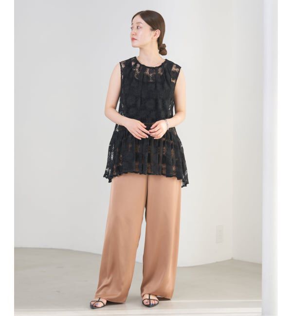 IENA「フラワーレース ペプラムブラウス」|シャツ・ブラウス|