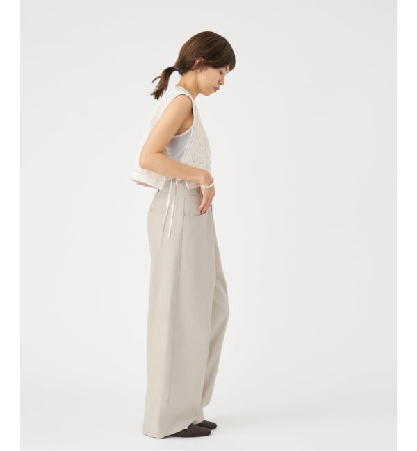 IENA「リネンコンサスペンダーワーカーズスラックス」|スラックス|
