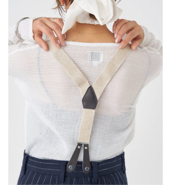 IENA「リネンコンサスペンダーワーカーズスラックス」|スラックス|