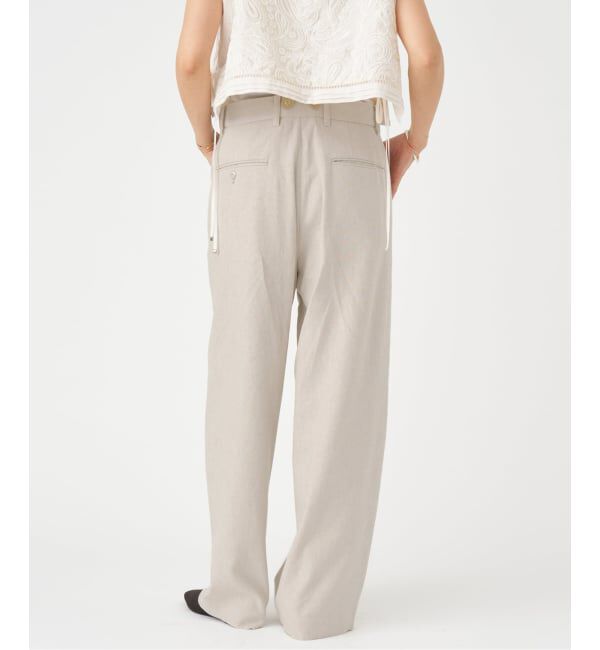 IENA「リネンコンサスペンダーワーカーズスラックス」|スラックス|