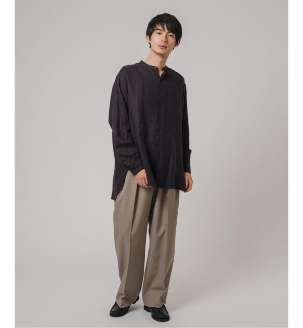 EDIFICE「ETS.MATERIAUX(マテリオ) リネン ファーマー ロングシャツ」|シャツ・ブラウス|