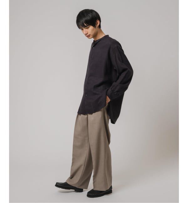 EDIFICE「ETS.MATERIAUX(マテリオ) リネン ファーマー ロングシャツ」|シャツ・ブラウス|