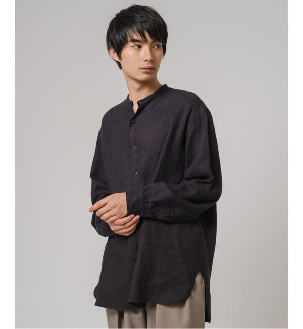 EDIFICE「ETS.MATERIAUX(マテリオ) リネン ファーマー ロングシャツ」|シャツ・ブラウス|