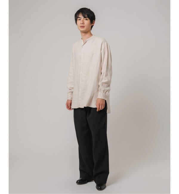 EDIFICE「ETS.MATERIAUX(マテリオ) リネン ファーマー ロングシャツ」|シャツ・ブラウス|