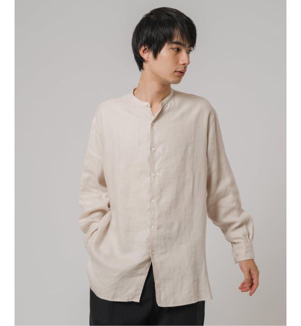 EDIFICE「ETS.MATERIAUX(マテリオ) リネン ファーマー ロングシャツ」|シャツ・ブラウス|