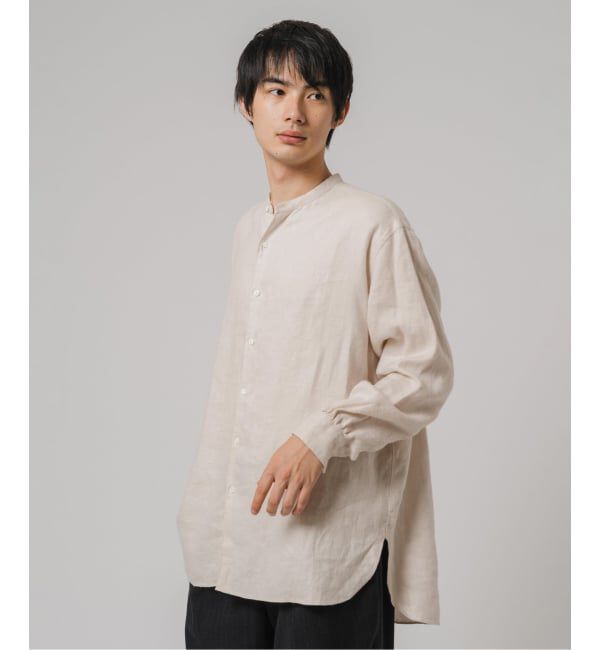 EDIFICE「ETS.MATERIAUX(マテリオ) リネン ファーマー ロングシャツ」|シャツ・ブラウス|