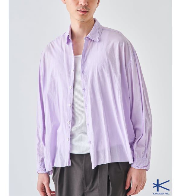 EDIFICE「《予約》Kanemasa Phil. (カネマサ フィル) 別注 46ゲージ Artisan L/S Shirts」|シャツ・ブラウス|パープル B