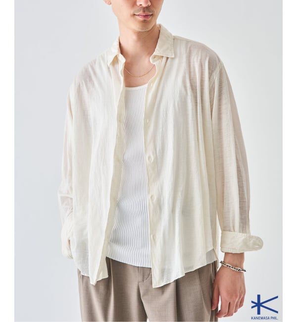 EDIFICE「《予約》Kanemasa Phil. (カネマサ フィル) 別注 28ゲージ Atmosphere Ramie シャツ」|シャツ・ブラウス|ホワイト