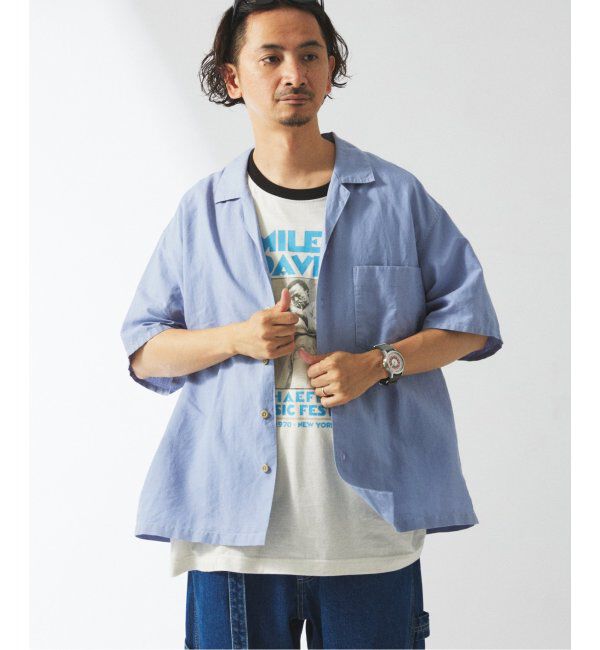 JOURNAL STANDARD relume「ヨーロピアンフラックス ガーメントダイ オープンカラーシャツ」|シャツ・ブラウス|