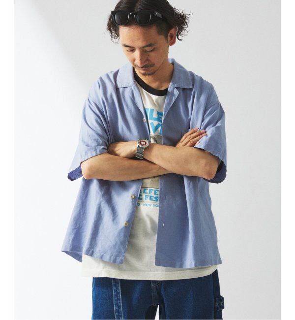 JOURNAL STANDARD relume「ヨーロピアンフラックス ガーメントダイ オープンカラーシャツ」|シャツ・ブラウス|