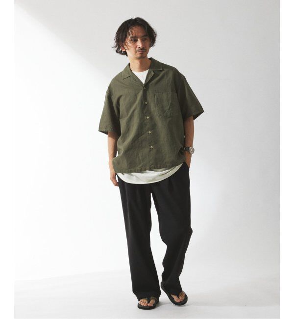 JOURNAL STANDARD relume「ヨーロピアンフラックス ガーメントダイ オープンカラーシャツ」|シャツ・ブラウス|