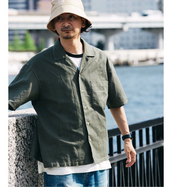 JOURNAL STANDARD relume「ヨーロピアンフラックス ガーメントダイ オープンカラーシャツ」|シャツ・ブラウス|