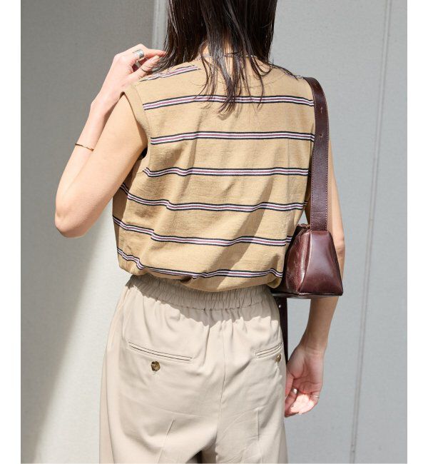 JOURNAL STANDARD「《追加4》汗ジミ防止天竺ボーダーノースリーブ」|Tシャツ・カットソー|