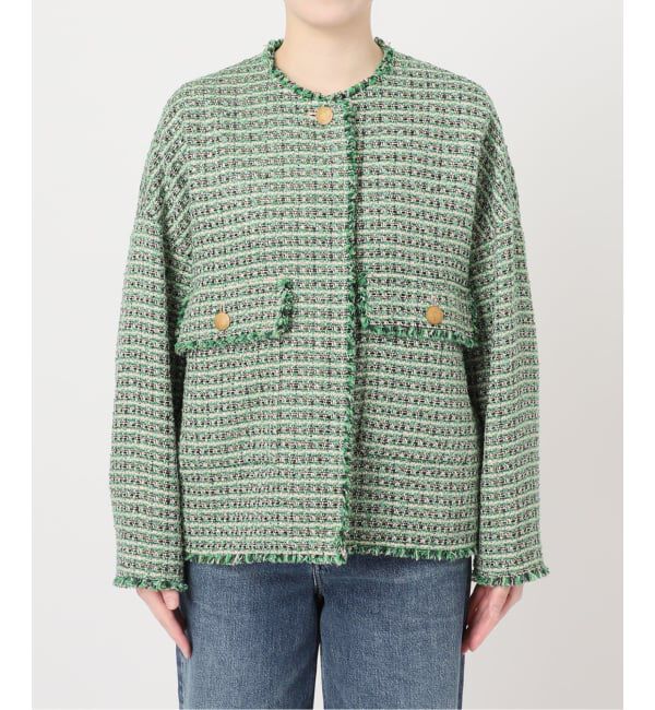 journal standard L'essage「《予約》【SP】GIOLICA TWEED ドルマンジャケット 2」|ノーカラージャケット|