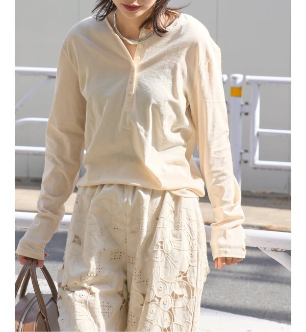 JOURNAL STANDARD「《予約》シアーコットン2WAYヘンリー」|Tシャツ・カットソー|ナチュラル