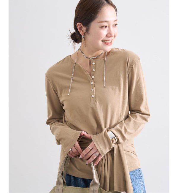 JOURNAL STANDARD「《予約》シアーコットン2WAYヘンリー」|Tシャツ・カットソー|ベージュ