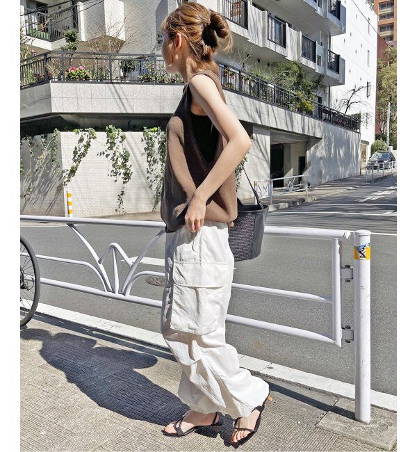 Spick and Span「コットンリネンミドルゲージノースリプルオーバー」|ニット・セーター|