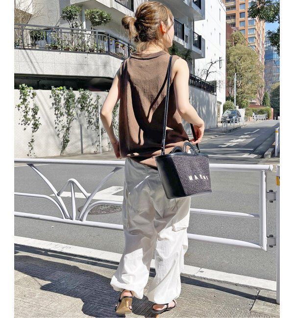 Spick and Span「コットンリネンミドルゲージノースリプルオーバー」|ニット・セーター|