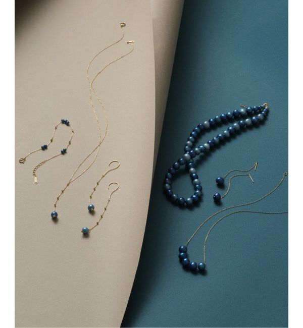 Lilas by Spick&Span「インディゴパールソロバンミラーピアス K10（両耳）」|ピアス|