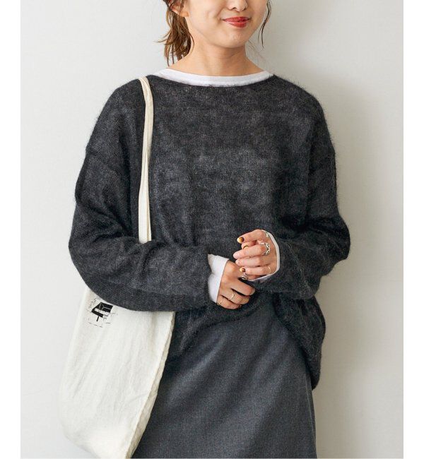 Spick and Span「《WEB限定カラー有り / 追加》ルーズモヘヤMIXボートネックニット」|ニット・セーター|