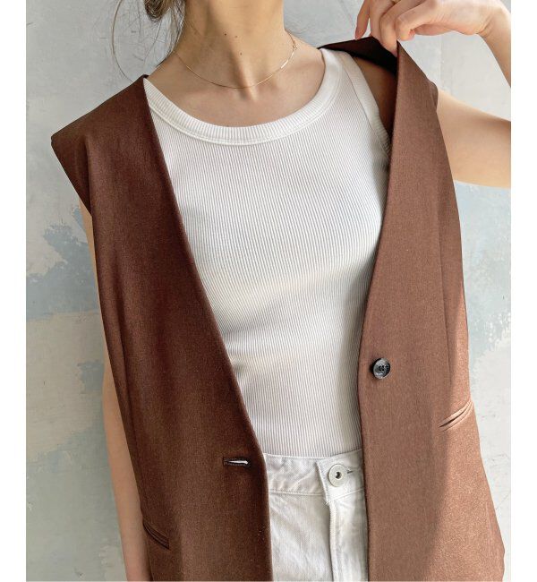 Spick and Span「《追加》甘撚テレコアメスリタンク」|タンクトップ|