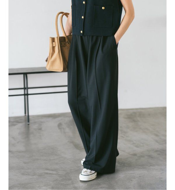 Spick and Span「《追加2》トロストレッチイージーパンツ」|スラックス|