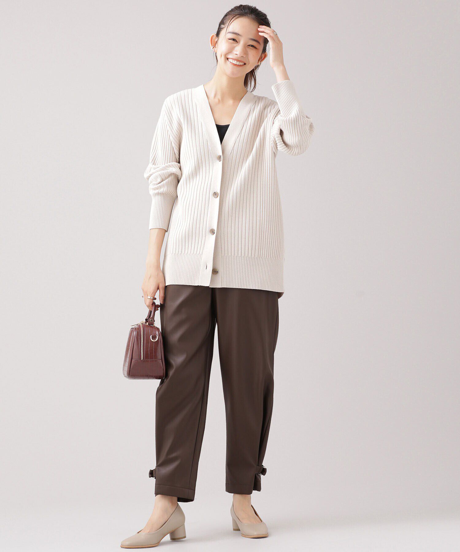 nano･universe「ヴィーガンレザー パンツ（セットアップ可）」|その他|