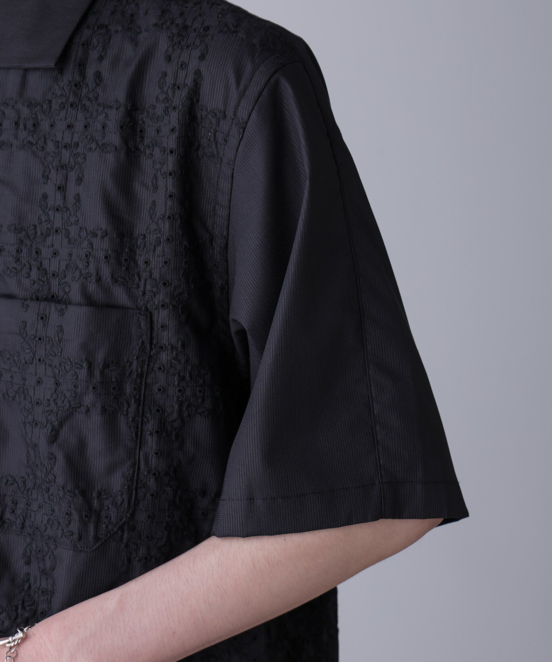 nano･universe「刺繍切替シャツ」|シャツ・ブラウス|