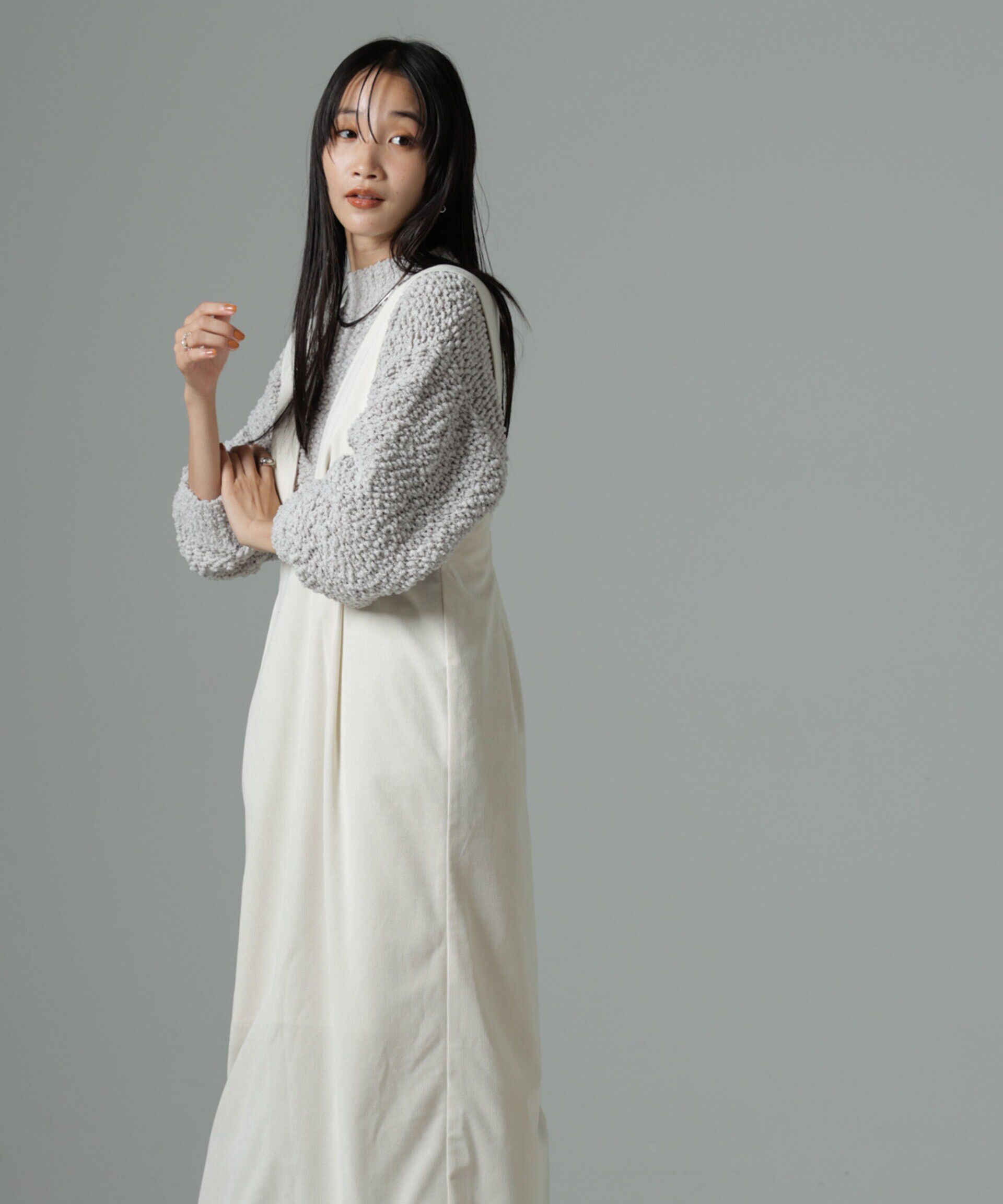 nano･universe「マイクロコールナロージャンパースカート(セットアップ可)」|ワンピース|