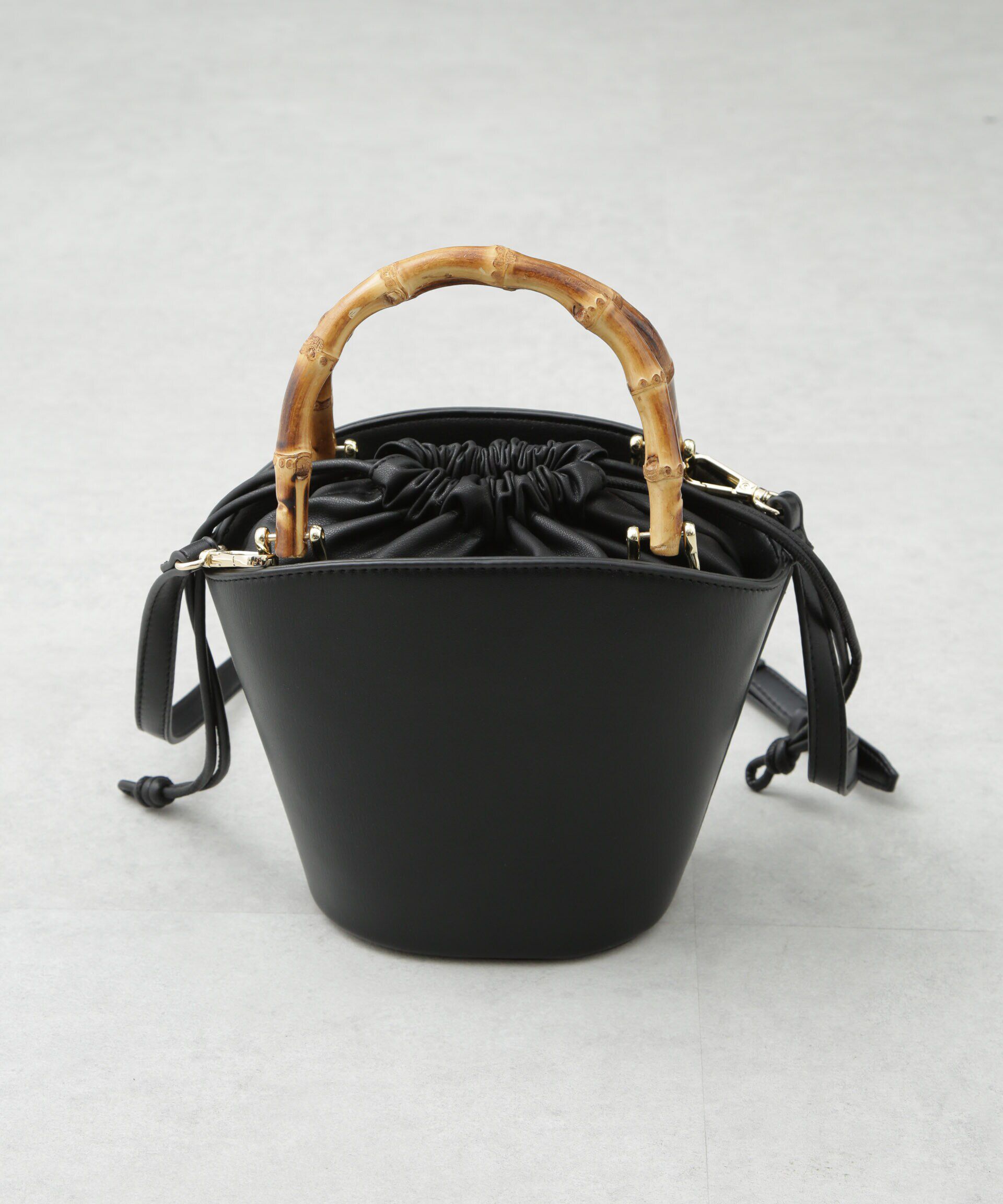 nano･universe「バンブーハンドルミニバケツバッグ」|ショルダー・メッセンジャー|