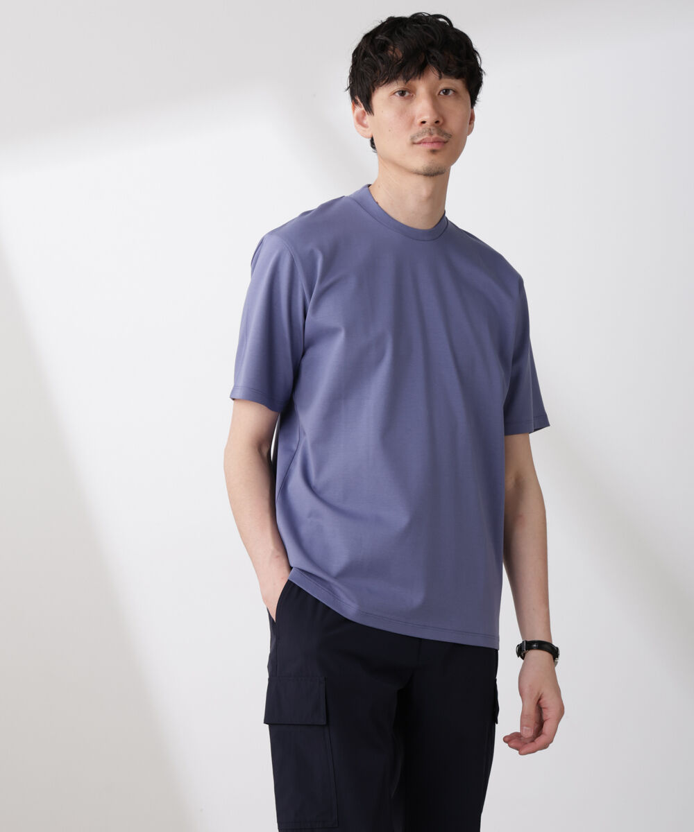 nano･universe「ジャケT(R) プレミアム クルーネック 半袖」|Tシャツ・カットソー|ブルー
