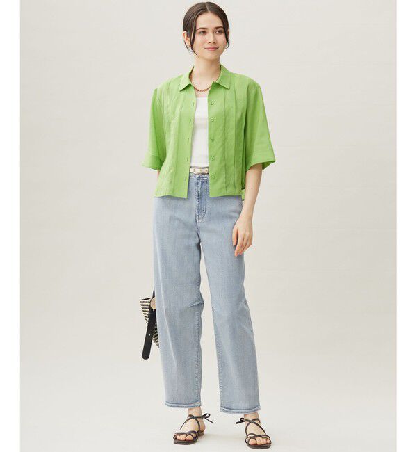 自由区「シアーラミーローンクロップド丈 ブラウス」|シャツ・ブラウス|