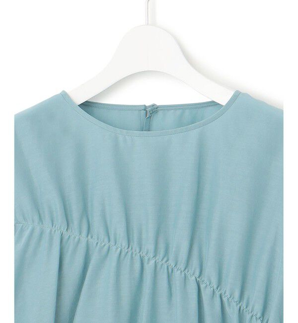 23区「【洗える】シアーコットンシルク シャーリング デザイン ブラウス」|シャツ・ブラウス|