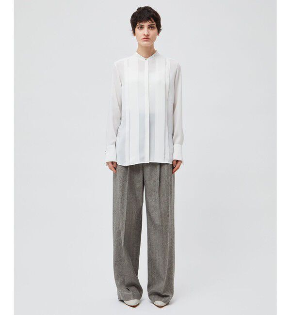 BEIGE,「【洗える】STOW / フロントタックブラウス」|シャツ・ブラウス|