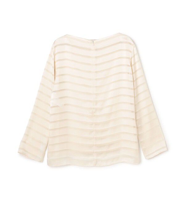 BEIGE,「HAUYNITE / ボーダーシアー ボートネックブラウス」|シャツ・ブラウス|