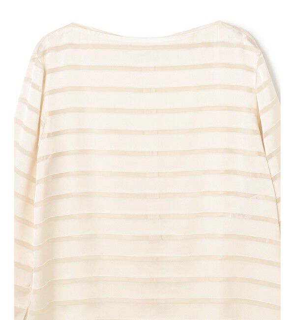 BEIGE,「HAUYNITE / ボーダーシアー ボートネックブラウス」|シャツ・ブラウス|