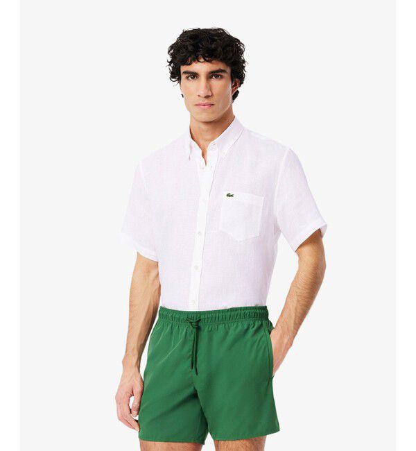 LACOSTE「リネンボタンダウンシャツ」|シャツ・ブラウス|ホワイト