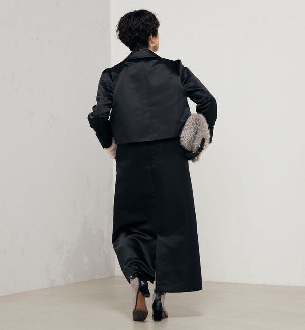 NOLLEY'S「《セットアップ対応》ウォッシャブルサテン衿付きジャケット」|ブルゾン・スタジャン|