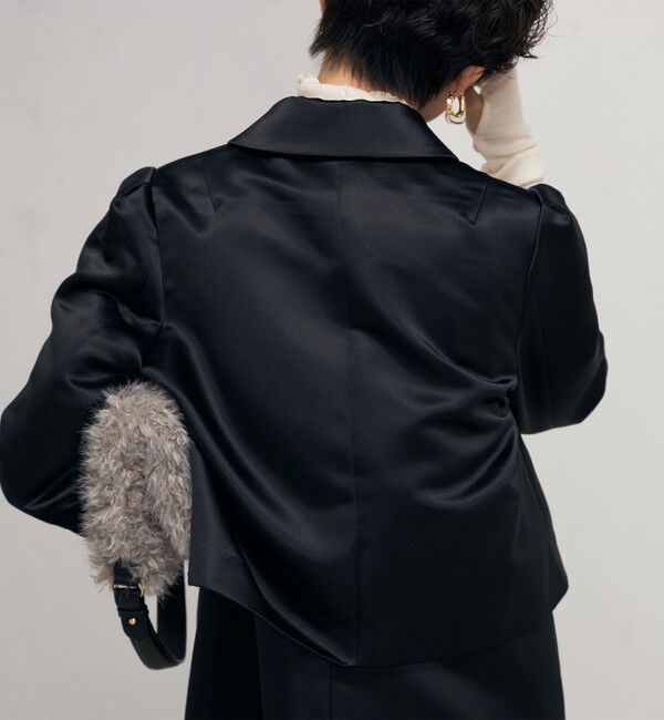 NOLLEY'S「《セットアップ対応》ウォッシャブルサテン衿付きジャケット」|ブルゾン・スタジャン|