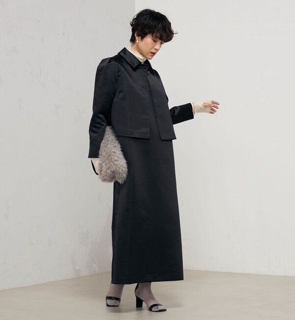 NOLLEY'S「《セットアップ対応》ウォッシャブルサテン衿付きジャケット」|ブルゾン・スタジャン|