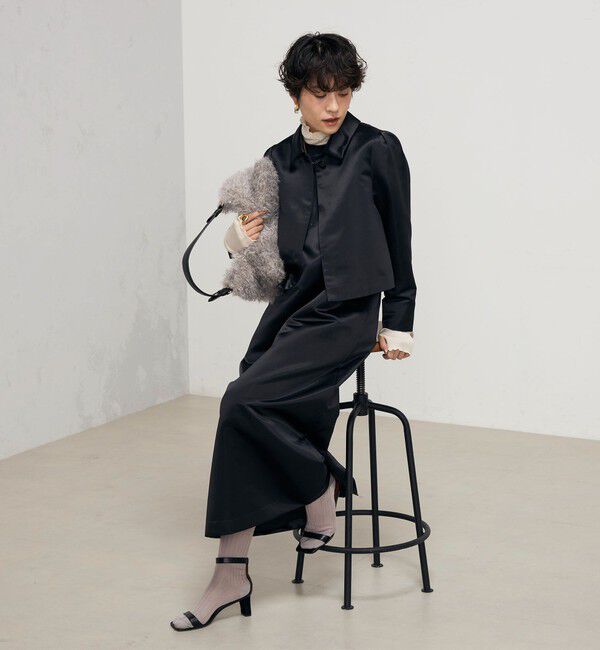 NOLLEY'S「《セットアップ対応》ウォッシャブルサテン衿付きジャケット」|ブルゾン・スタジャン|