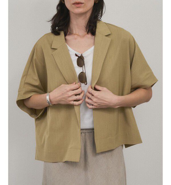 SALON adam et rope'「【WEB限定】ハーフスリーブリラクシーオーバーシャツ/ジャケット［冷房対策・日除け］」|シャツ・ブラウス|