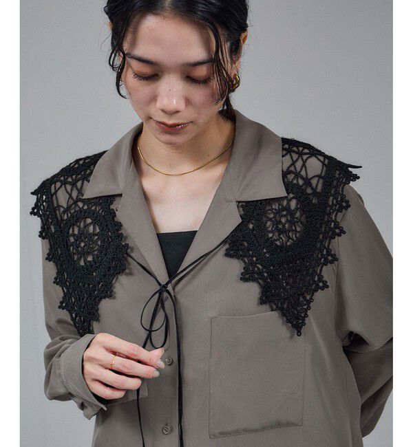 SALON adam et rope'「[25AW]GENTLE SILK オープンカラーシャツ / セットアップ対応・洗える」|シャツ・ブラウス|